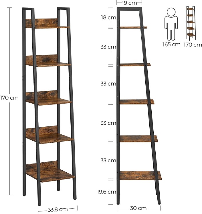 Regał 5 półek Loft rustykalny 170 cm