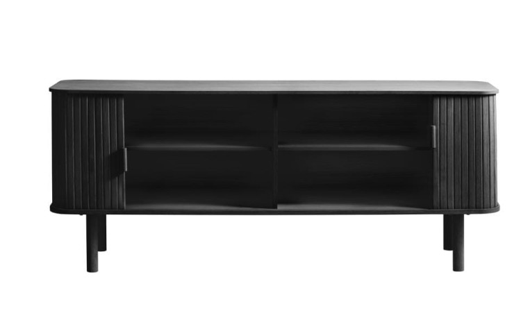Szafka RTV Fiord 160 cm z przesuwnymi drzwiczkami  w kolorze czarnym
