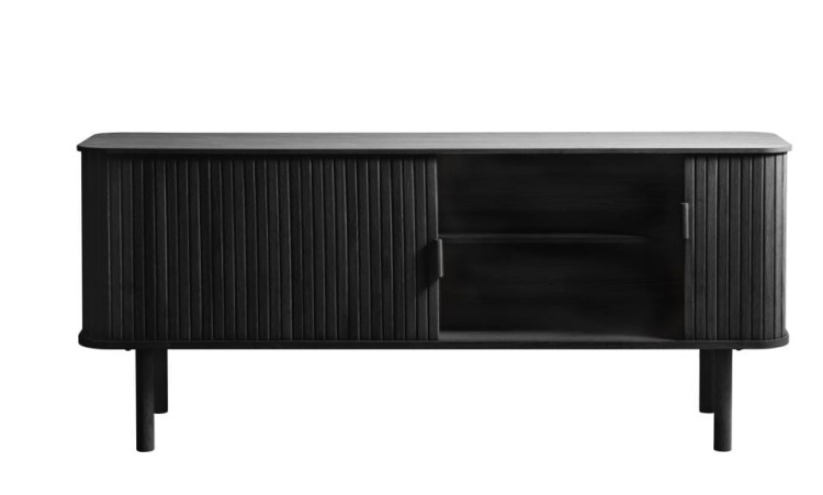 Szafka RTV Fiord 160 cm z przesuwnymi drzwiczkami  w kolorze czarnym