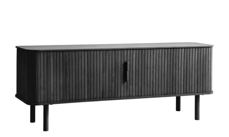 Szafka RTV Fiord 160 cm z przesuwnymi drzwiczkami  w kolorze czarnym
