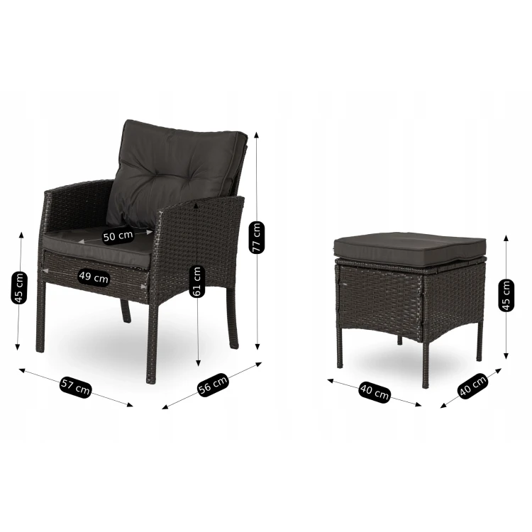 Zestaw Ogrodowy Meksyk 3-osobowa S