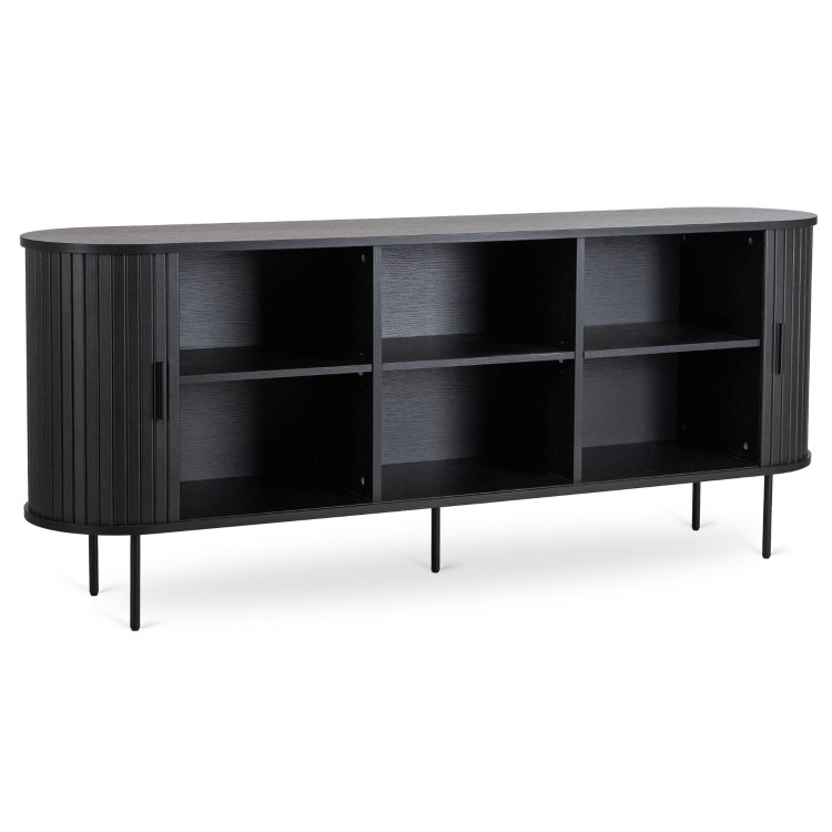 Komoda dwudrzwiowa Wood 180 cm kolor czarny