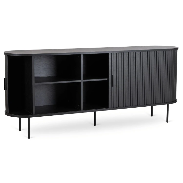 Komoda dwudrzwiowa Wood 180 cm kolor czarny