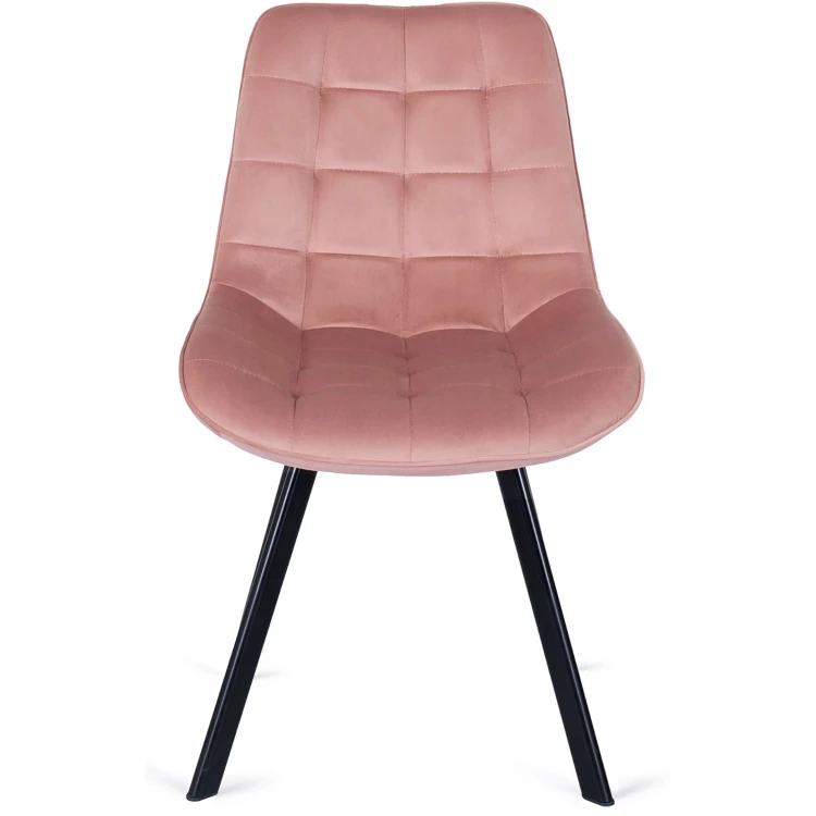 Krzesło tapicerowane Miki różowe welurowe