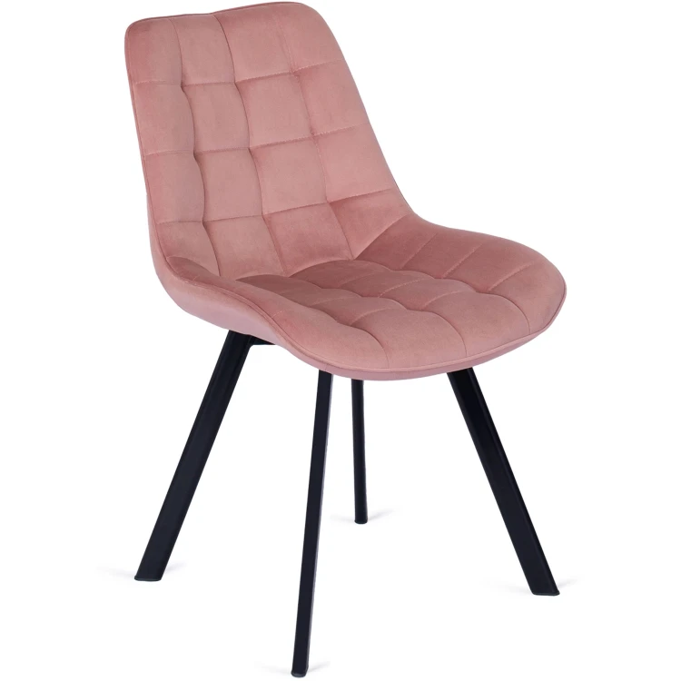 Krzesło tapicerowane Miki różowe welurowe