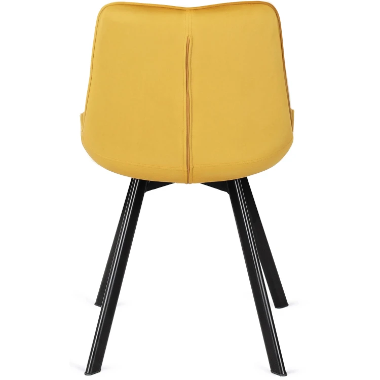 Krzesło tapicerowane Miki musztardowe welurowe