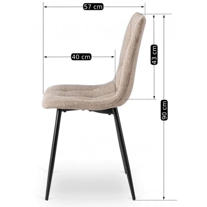 Krzesło tapicerowane Diamo Beżowym 2 Tkanina