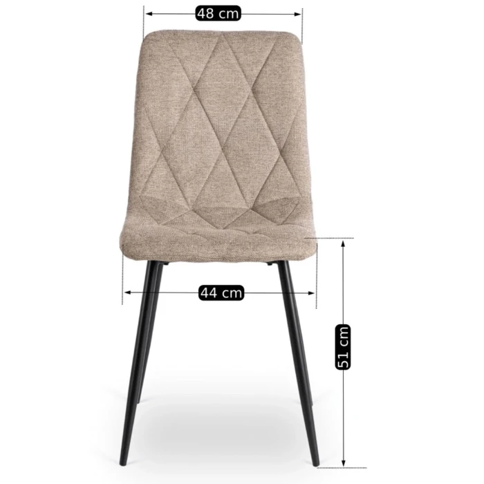 Krzesło tapicerowane Diamo Beżowym 2 Tkanina
