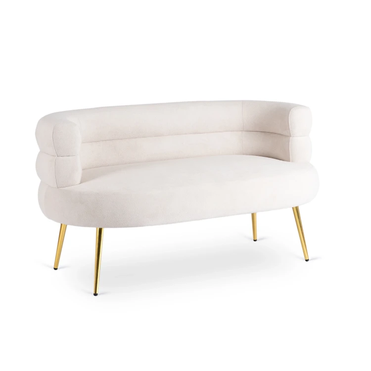 Sofa Milano Creame Tkanina /Złote nogi