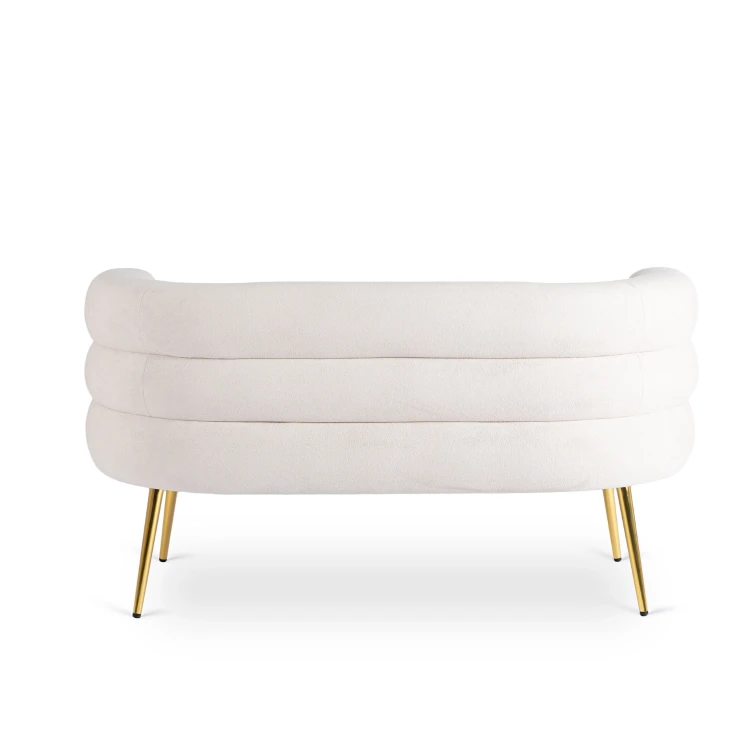 Sofa Milano Creame Tkanina /Złote nogi