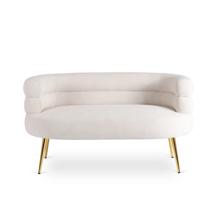 Sofa Milano Creame Tkanina /Złote nogi