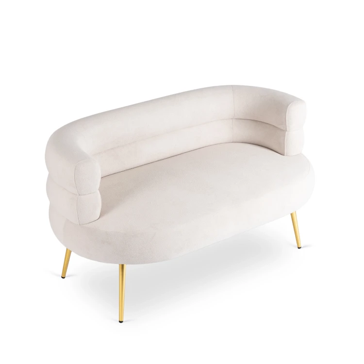 Sofa Milano Creame Tkanina /Złote nogi