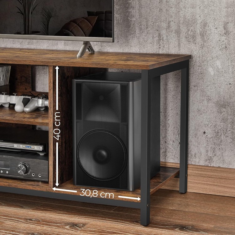 Szafka RTV z otwartymi półkami 120 cm w stylu industrialnym