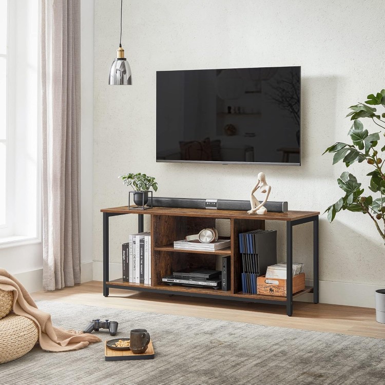 Szafka RTV z otwartymi półkami 120 cm w stylu industrialnym
