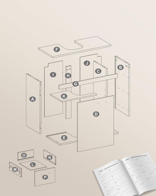 Szafka łazienkowa pod umywalkę z szufladami w kolorze białym