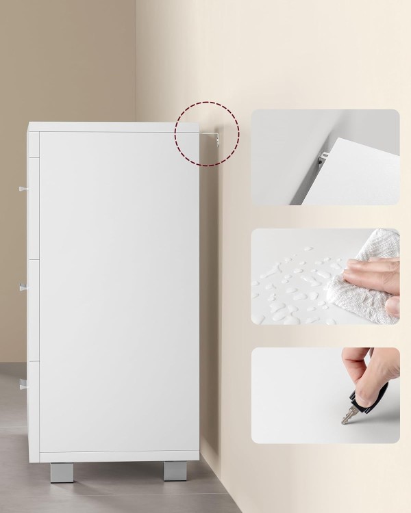 Szafka łazienkowa pod umywalkę z szufladami w kolorze białym