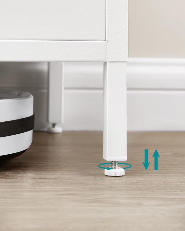 Komoda szafka metalowa kolor biały/ dąb