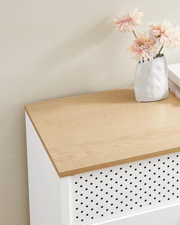 Komoda szafka metalowa kolor biały/ dąb