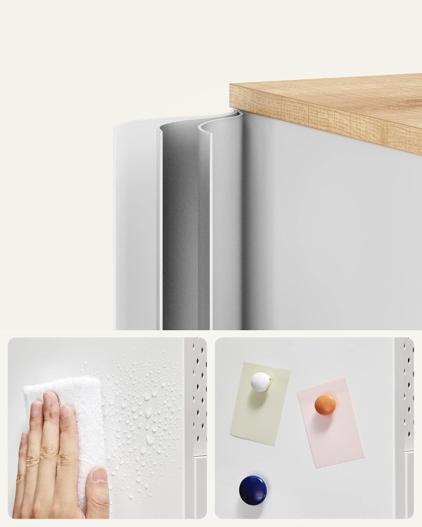 Komoda szafka metalowa kolor biały/ dąb