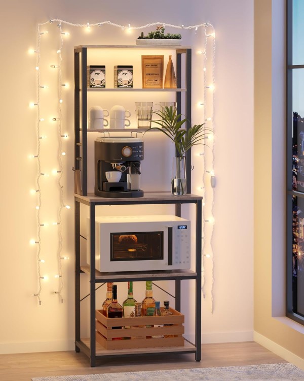 Regał kuchenny z 6 półkami 167 cm kolor Szarobeżowy