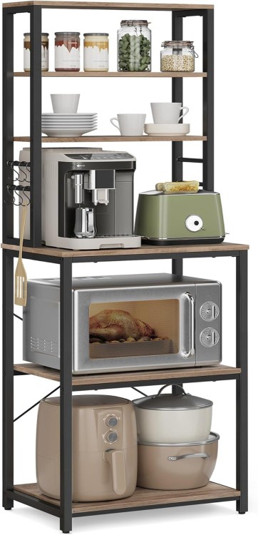 Regał kuchenny z 6 półkami 167 cm kolor Szarobeżowy