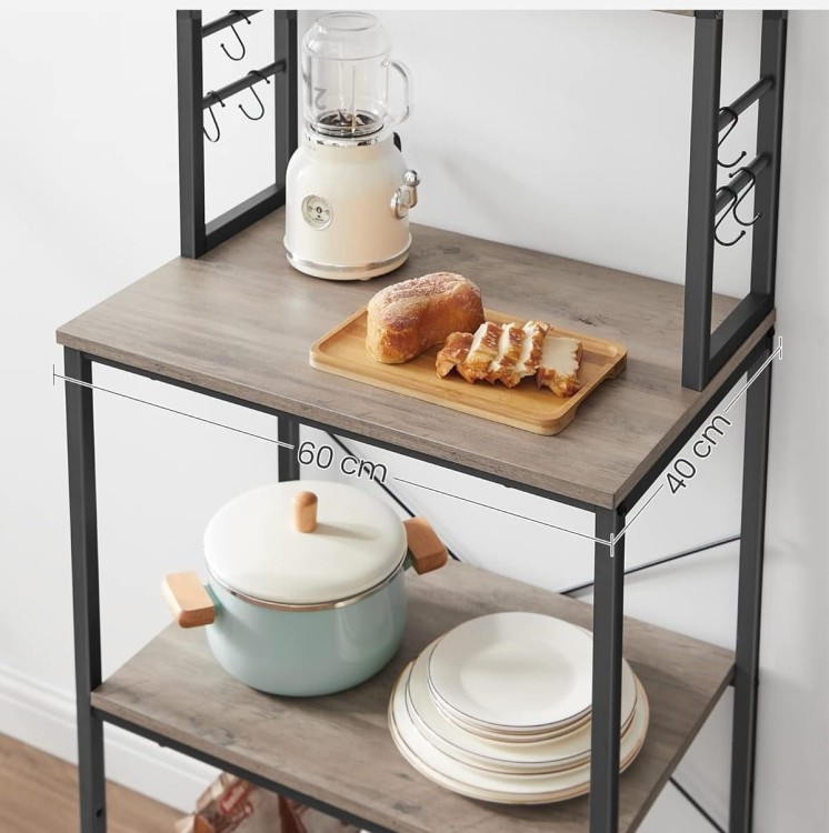 Regał kuchenny z 6 półkami 167 cm kolor Szarobeżowy