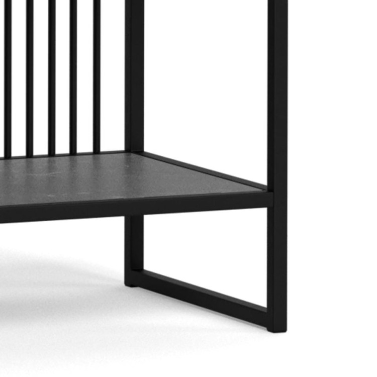 Regał wysoki Houston 120x35x185 cm czarny/marmur