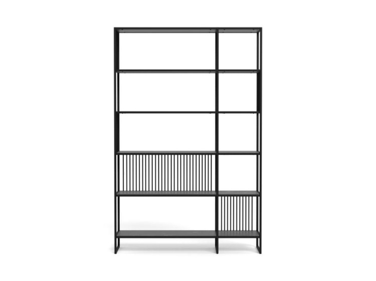 Regał wysoki Houston 120x35x185 cm czarny/marmur