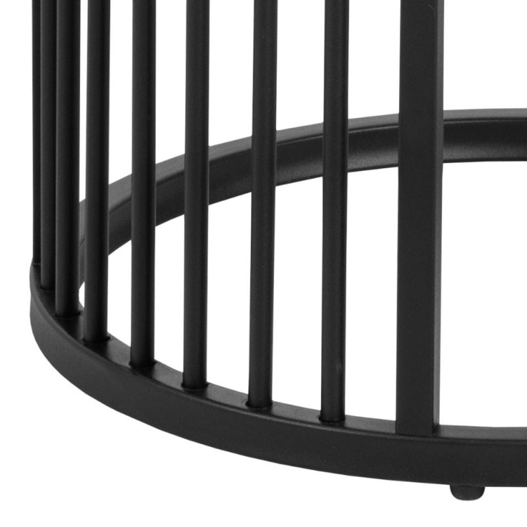 Stolik boczny nocny Houston okrągły kolor czarny/marmur