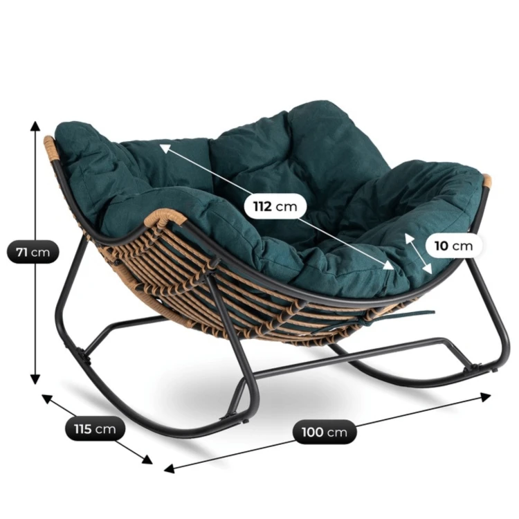 Fotel bujany TIVARO Zielony