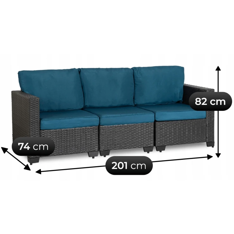 Zestaw Mebli Ogrodowych ORFEUSZ Szary/Granatowy