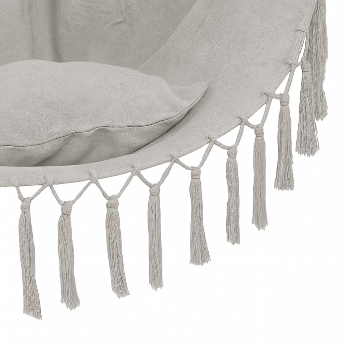 Hamak fotel wiszący ogrodowy brazylijski Szary Jasny + 2 poduszki