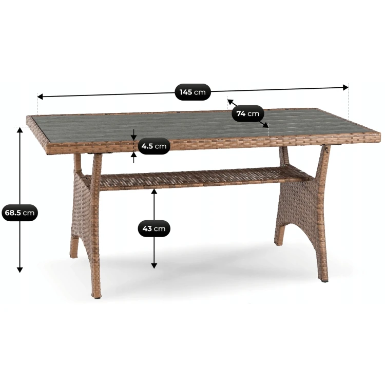Zestaw Mebli Ogrodowych COLORADO Brąz/Szary