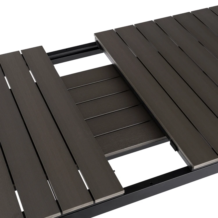 Stół Ogrodowy rozkładany ROLIS 140x180 cm Ciemnoszary Dąb/Czarny