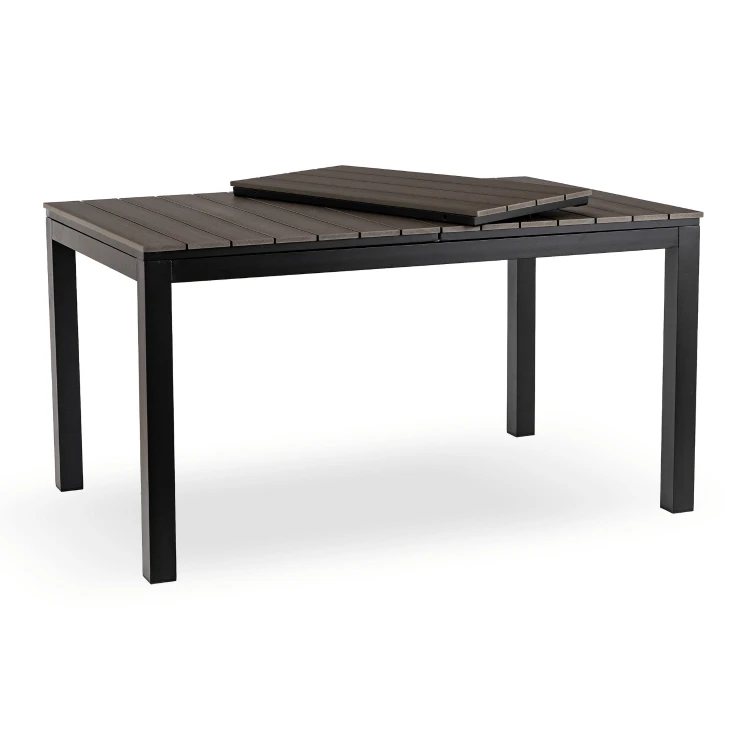 Stół Ogrodowy rozkładany ROLIS 140x180 cm Ciemnoszary Dąb/Czarny