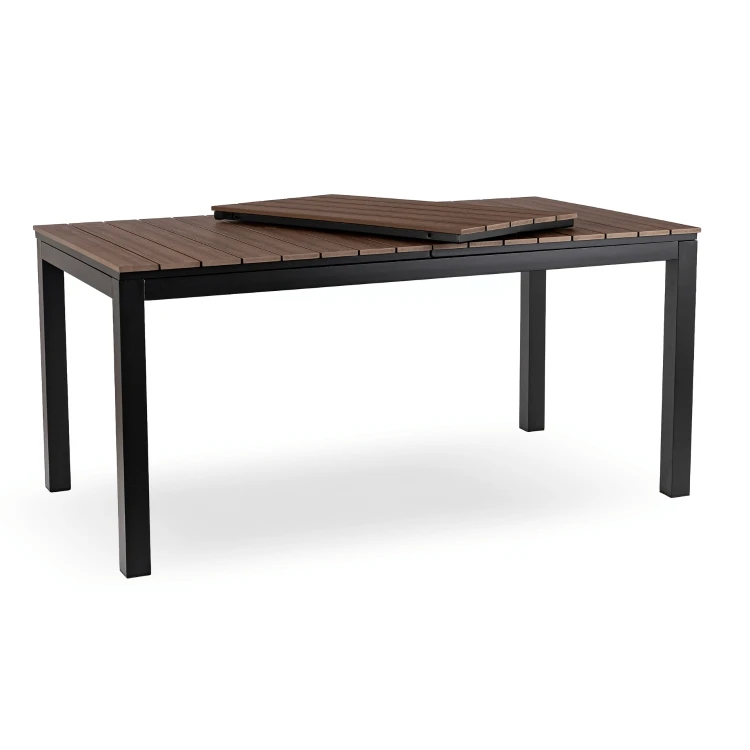 Stół Ogrodowy rozkładany ROLIS 160x210 cm Orzech/Czarny