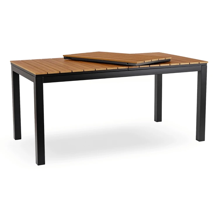 Stół Ogrodowy rozkładany ROLIS 160x210 cm Dąb/Czarny