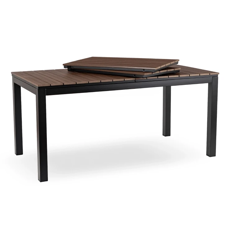 Stół Ogrodowy rozkładany ROLIS 160x260 cm Orzech/Czarny