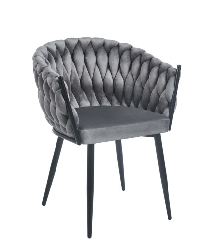 Krzesło Tapicerowane SENO welur/szare