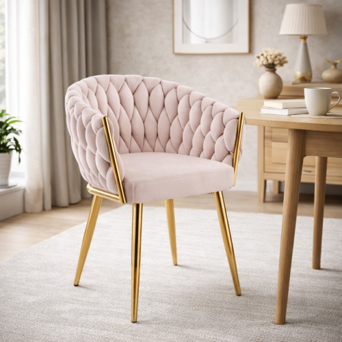 Krzesło Tapicerowane SENO welur/jasny beż Riwiera 06