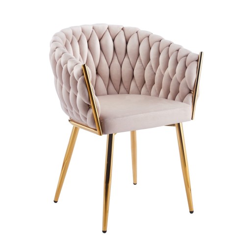 Krzesło Tapicerowane SENO welur/jasny beż Riwiera 06