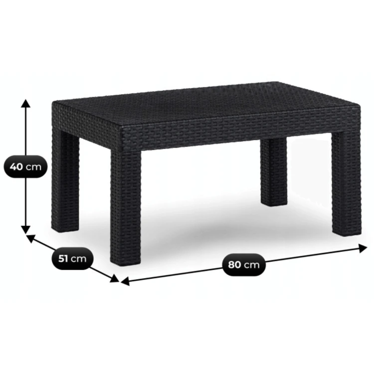 Zestaw Mebli Ogrodowych ZANORA Czarny/Szary