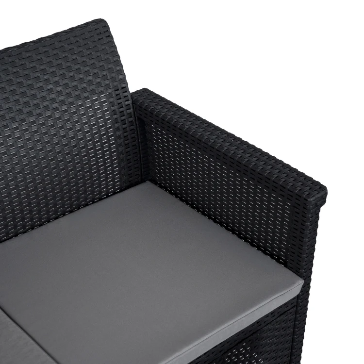 Zestaw Mebli Ogrodowych ZANORA Czarny/Szary