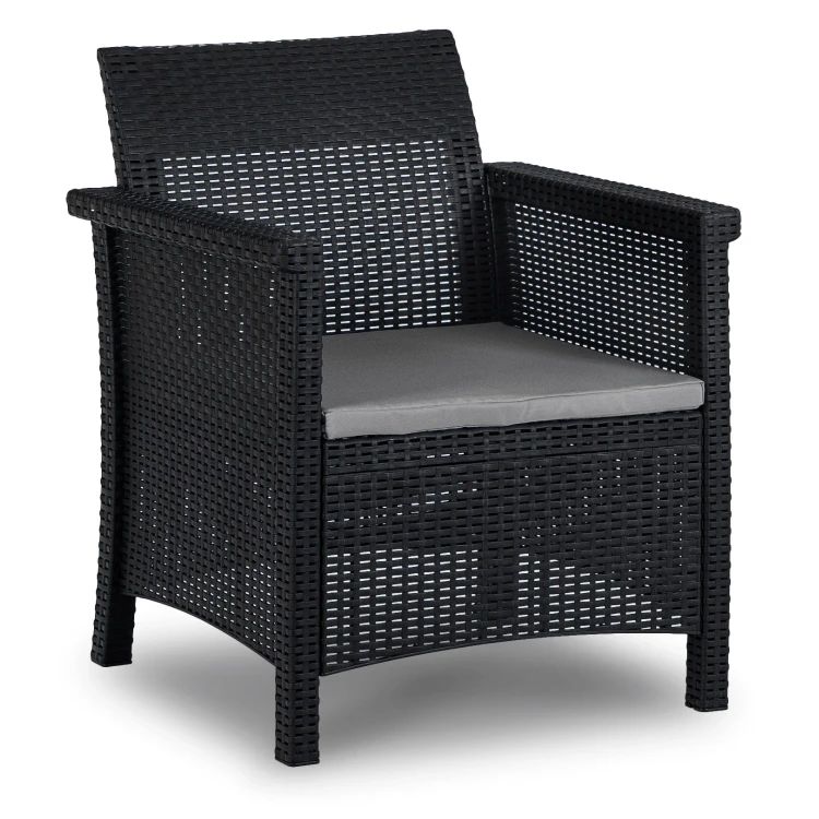 Zestaw Mebli Ogrodowych ZANORA Czarny/Szary