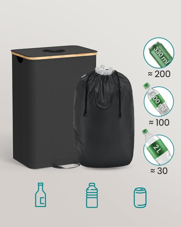 Kosz do recyklingu z otworem + worek wewnętrzny