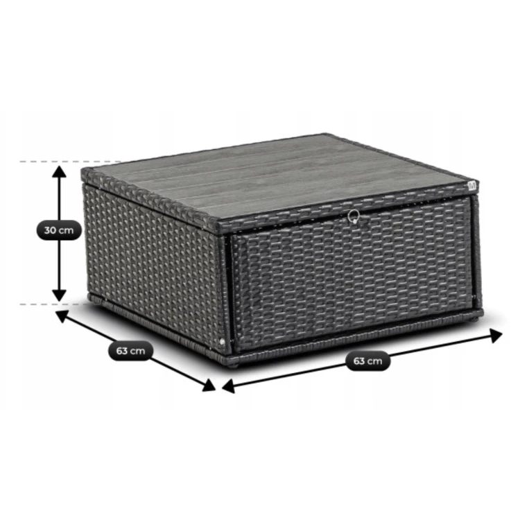 Zestaw Mebli Ogrodowych Portofino Czarny/Brązowy