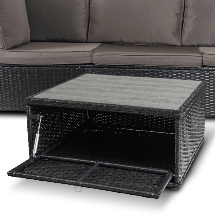 Zestaw Mebli Ogrodowych Portofino Czarny/Brązowy