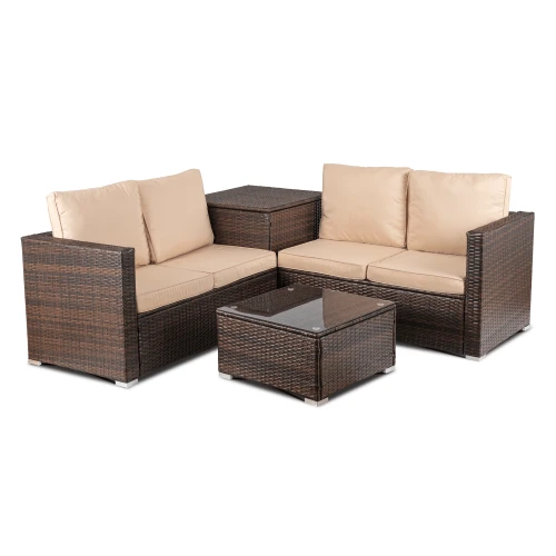 Zestaw Mebli Ogrodowych Malibu Czarny/Brązowy