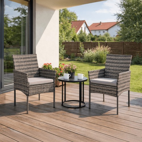 Zestaw 2 Krzeseł ogrodowych COSTA szare