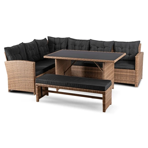 Zestaw ogrodowy Sano Jasnobrązowy/Czarny